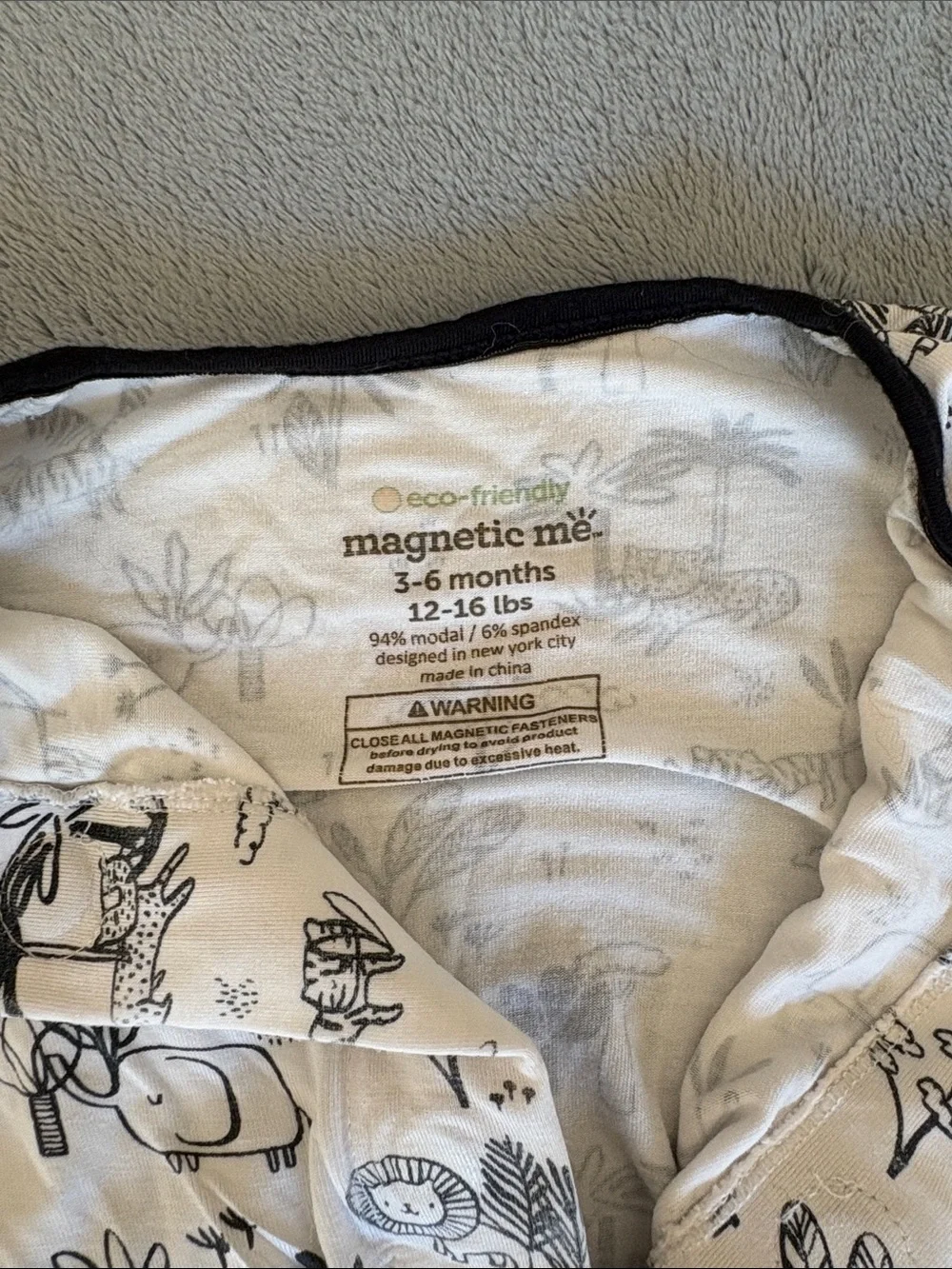 Magnetic Me Footed Onesie 3-6 months